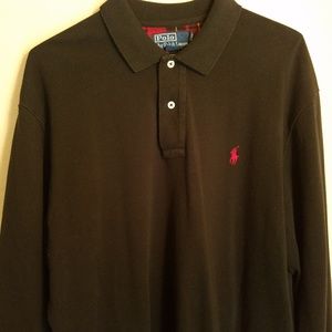 Polo By Ralph Lauren Black Long-Sleve Polo Shirt